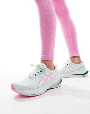 Asics GT-2000 12 running stability trainers in pure aqua and pink