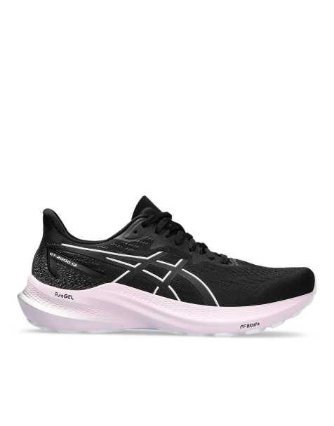 Asics Gt-2000 12 running trainers in black and white - view 1
