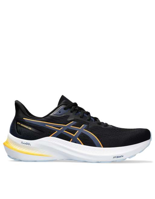 Asics - GT-2000 12 Stability - Løbesneakers i sort, marineblå og orange , 3 af 4