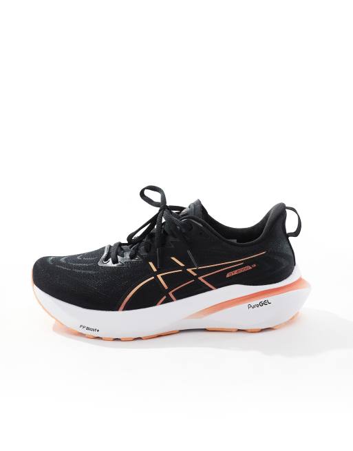 Asics Gt 2000 13 stability running trainers in black and orange ASOS