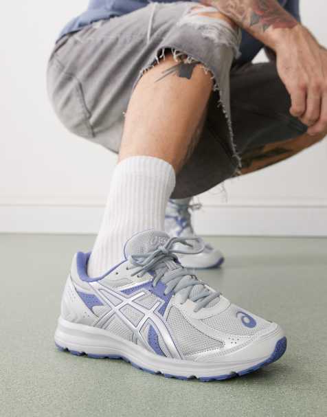 Asics Jog 100 s trainers in piedmont grey and pure silver - view 1