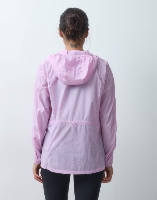 Asics lightweight packable running jacket in pink, 4 of 5