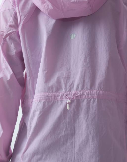 Asics lightweight packable running jacket in pink, 5 of 5