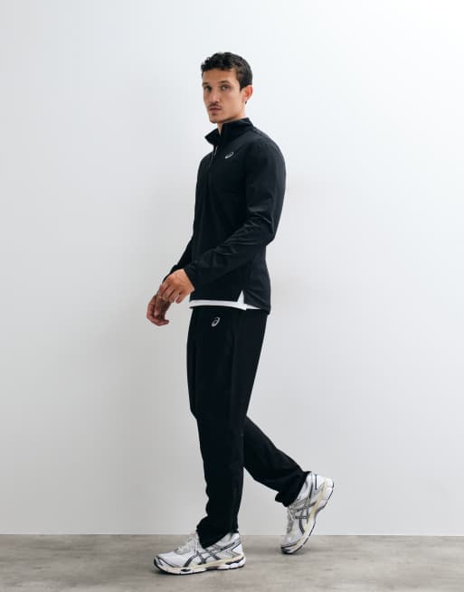 Asics long sleeve 1/2 zip running top in black, 5 of 5