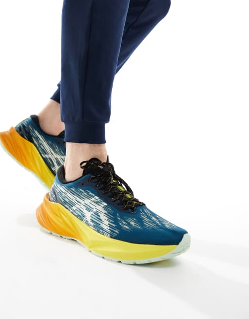 Asics Novablast 3 TR running trainers in blue and orange