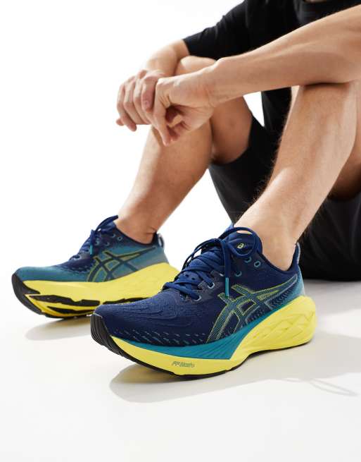 Asics - Novablast 4 - Hardloopschoenen in blauwgroen en geel