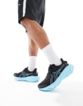 Asics Novablast 4 Lite-Show running trainers in black and bright cyan