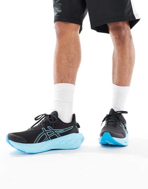 Asics – Novablast 4 Lite-Show – Svarta och turkosa löparskor, 3 av 5