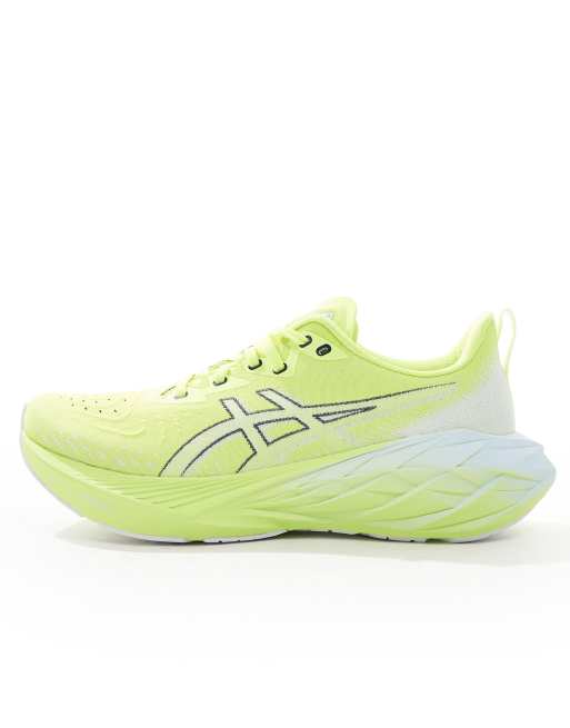 Asics Novablast 4 running trainers in neon yellow and grey, 2 of 5