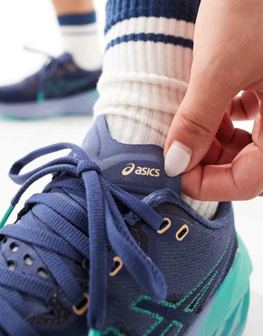 Asics Novablast running trainers in thunder blue ASOS