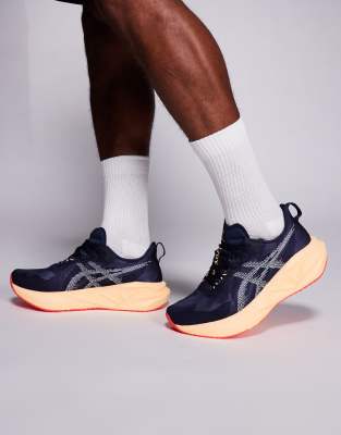 Asics - Novablast 5 - Baskets de course - Bleu nuit et orange fluo-Bleu marine