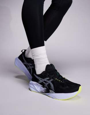 Asics Asics Novablast 5 running trainers in black and blue fade