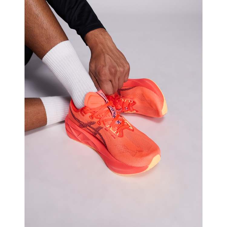 Asics Novablast 5 running trainers in flash red and edo purple | ASOS