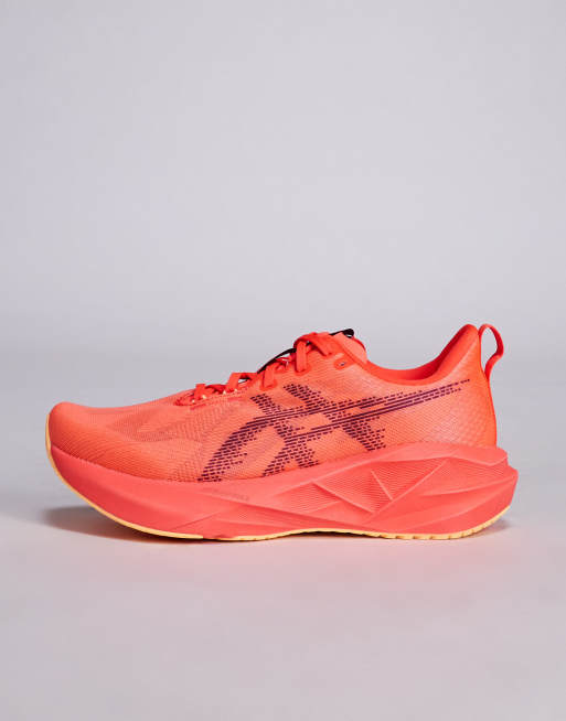 Asics Novablast 5 running trainers in flash red and edo purple | ASOS