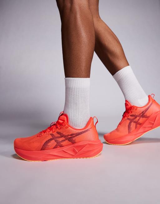 Asics Novablast 5 running trainers in flash red and edo purple | ASOS
