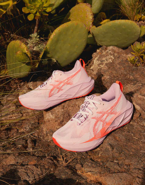 Asics Novablast 5 trainers in pink and red - view 1