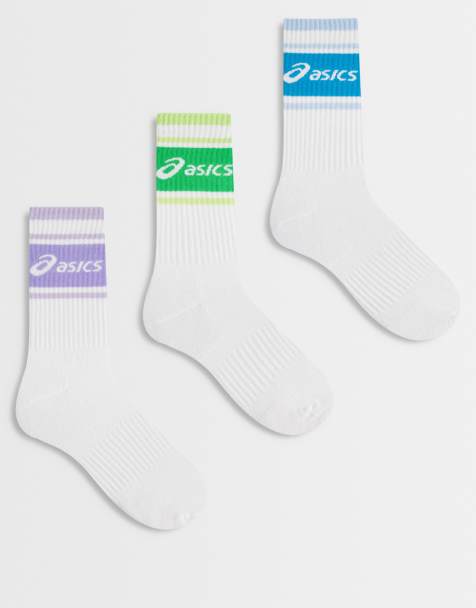 Asics - Pack de 3 pares de calcetines deportivos blancos multicolores con logo - view 1