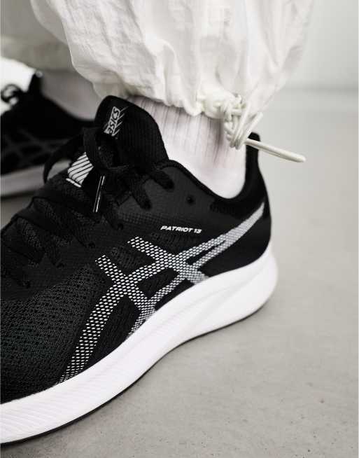 Asics Patriot 13 neutral running trainers in black and white ASOS