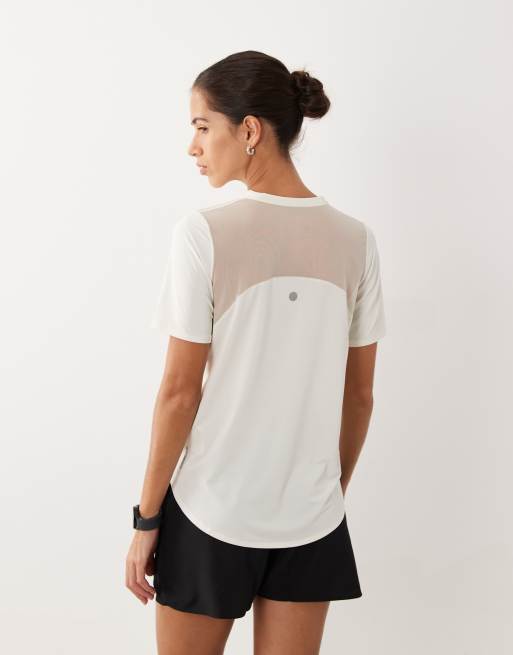 Asics performance t-shirt in cream, 4 of 4