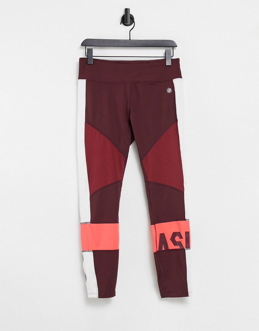 Asics – Röda blockfärgada tights