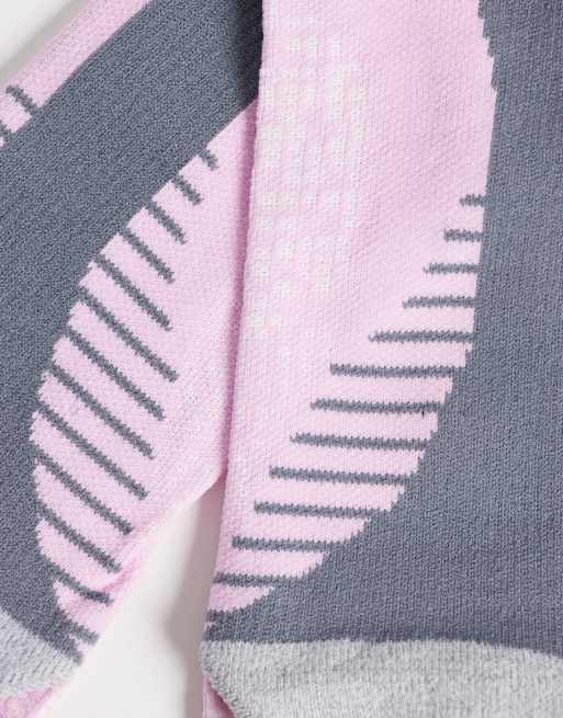 Asics running crew socks in lilac and rose, 2 of 3