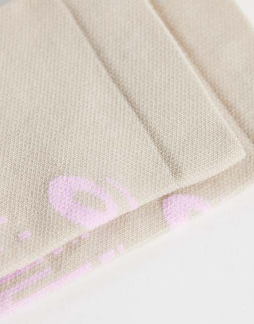 Asics running crew socks in lilac and rose, 3 of 3