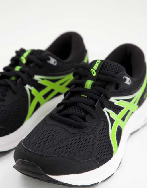 Asics – Running Gel-Contend 7 – Czarno-zielone buty sportowe, 4 z 4