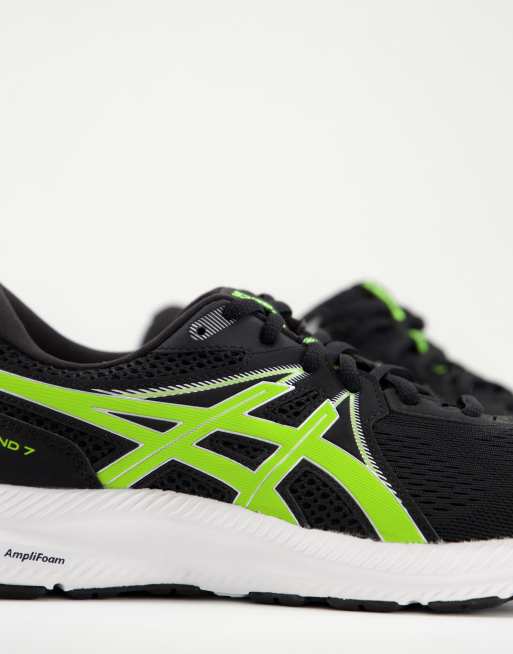 Asics - Running Gel-Contend 7 - Sneakers in zwart en groen, 3 van 4