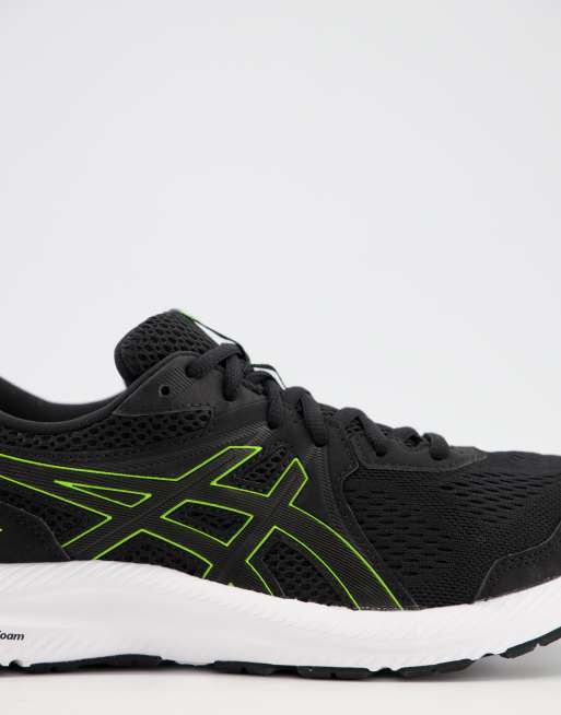 Asics Running – Gel Contend 7 – Svarta, vita och gula träningsskor, 3 av 4
