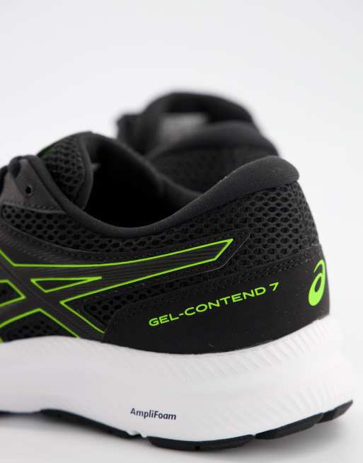 Asics Running – Gel Contend 7 – Svarta, vita och gula träningsskor, 4 av 4