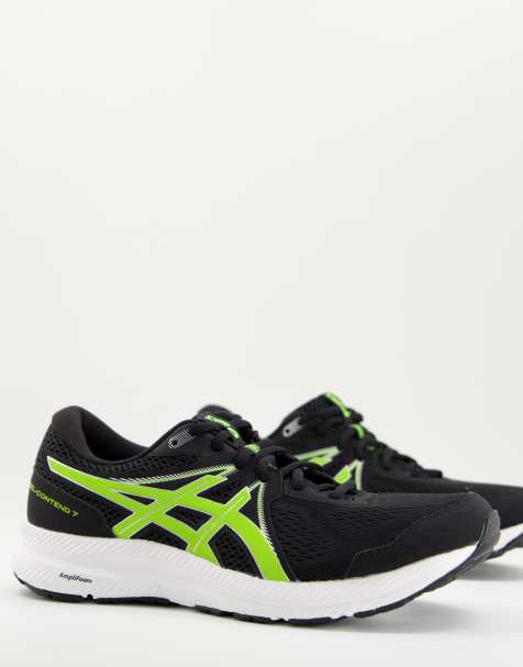 Asics Running Gel-Contend 7 trainers in black and green - view 1