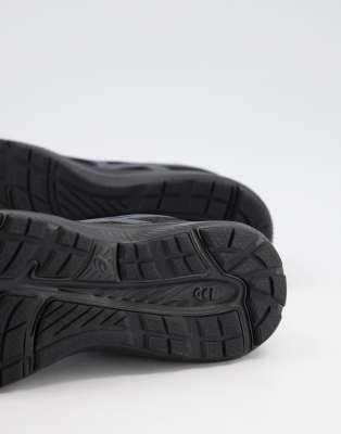 asics running gel contend trainers in black