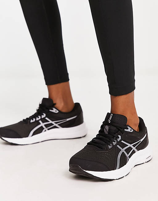 Asics Running Gel-Contend 8 trainers in black and white | ASOS