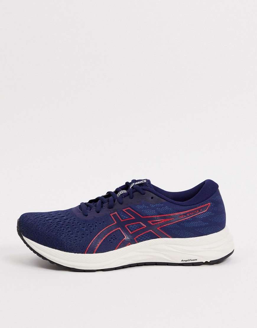 Asics Running Gel-Excite 7 trainers in navy and red