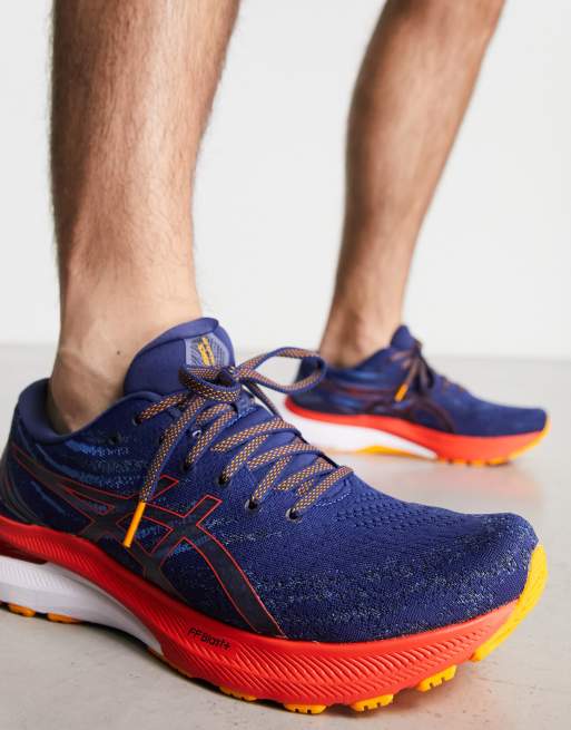 Asics running shoes blue best sale and orange