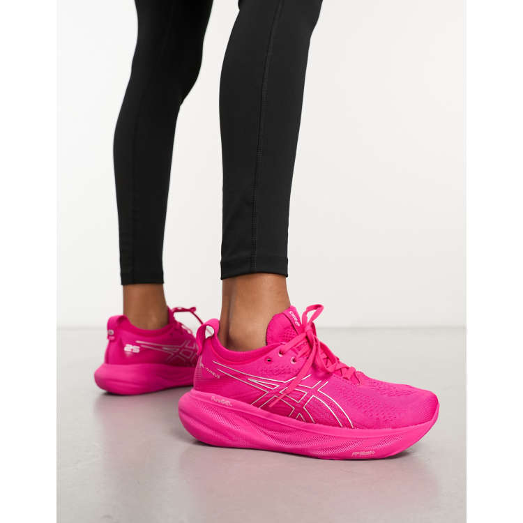 Asics Running Gel Nimbus 25 chunky trainers in bright pink