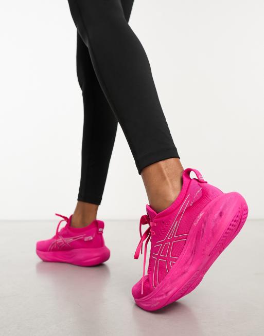 Asics Running Gel Nimbus 25 chunky trainers in bright pink