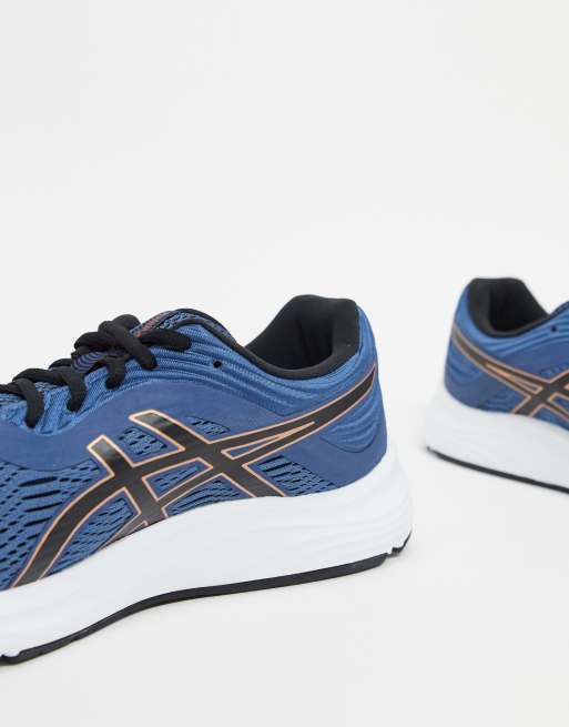 Asics Running gel pulse 11 trainers in blue and orange