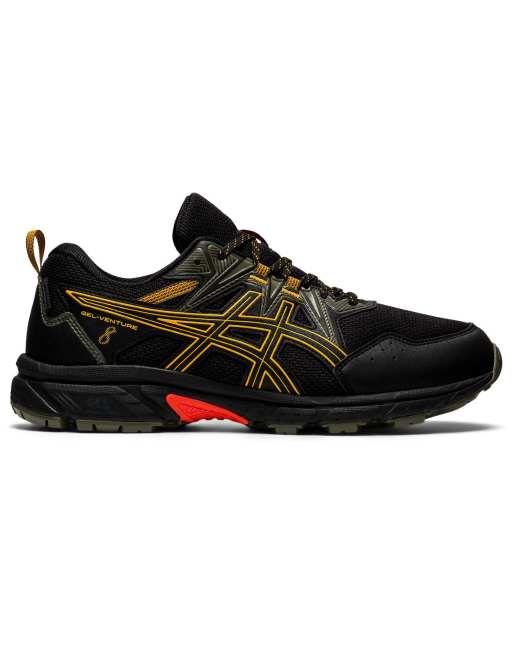 Asics Running Gel-Venture 8 trainers in black and orange