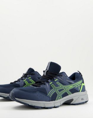 Asics Running Gel-Venture 9 trainers in blue and green - ASOS Price Checker