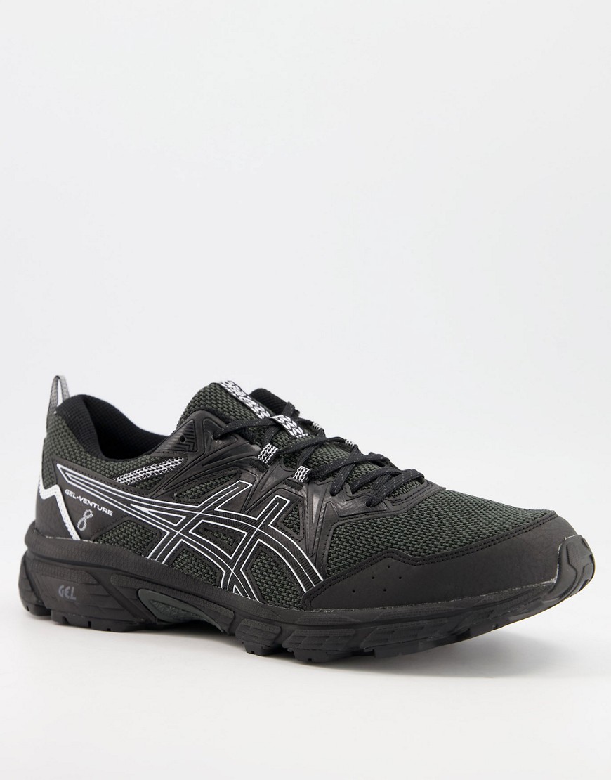 Asics Running Gel-Venture Trail Running 8 Trainers In Black And White