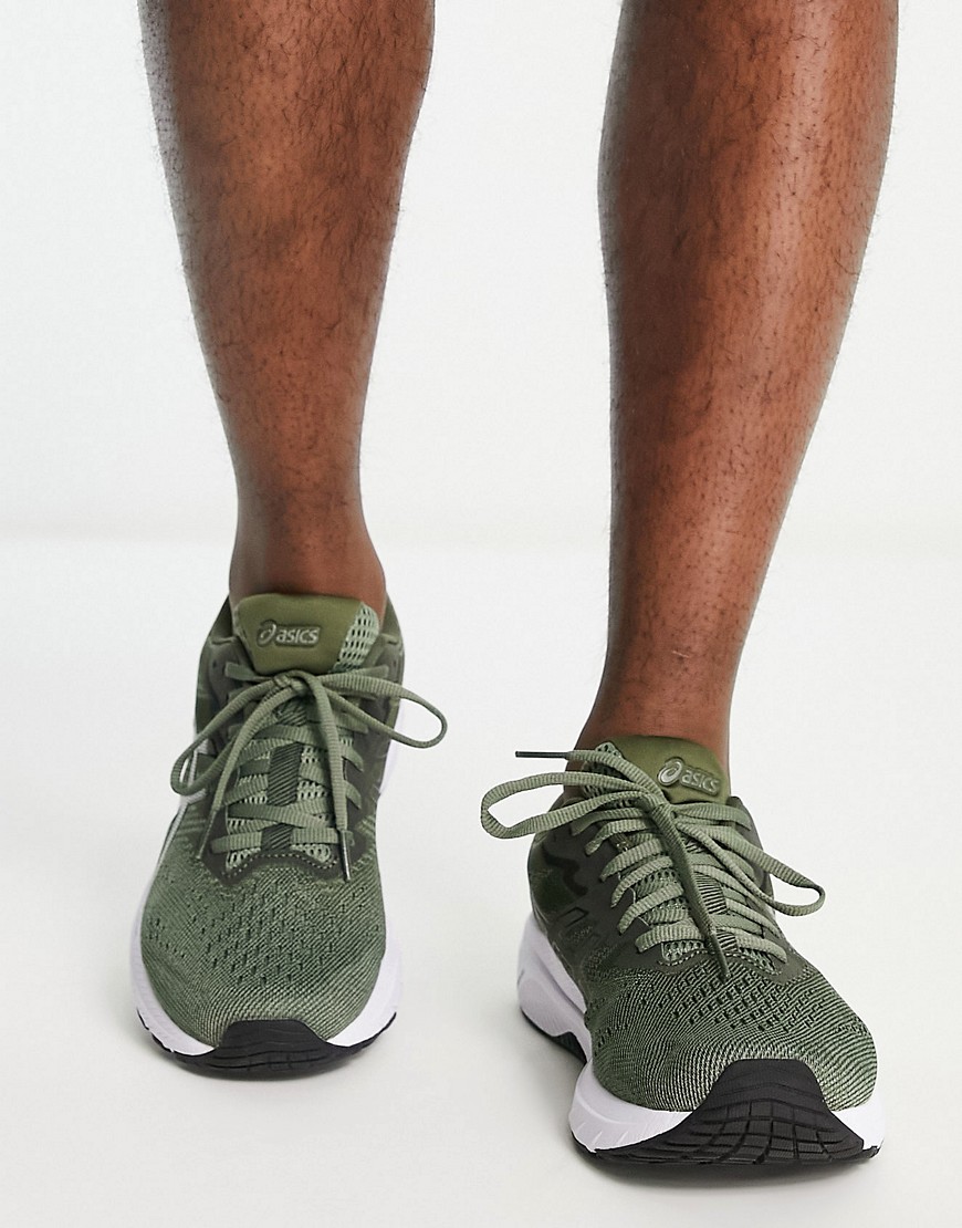 asics running gt-1000 11 trainers in olive green