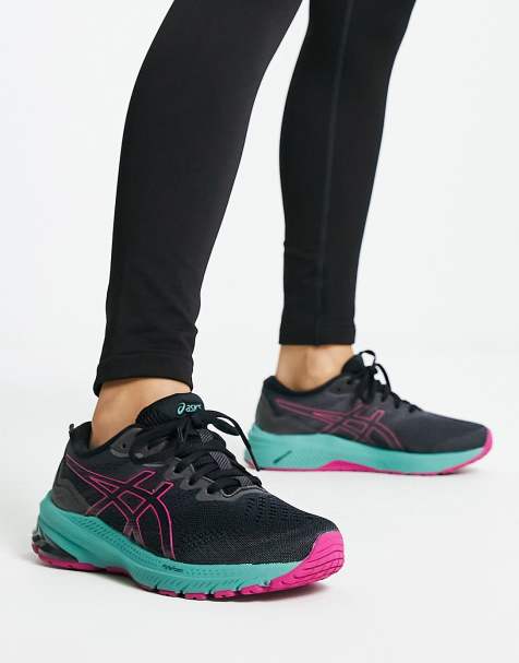 Black asics clearance ladies trainers