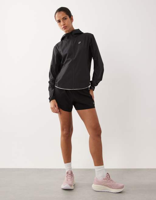 Asics running lightweight jacket in black, 3 of 4