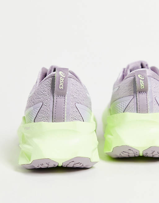 Shoes Trainers/Asics Running Novablast 2 trainers in grey and lime 