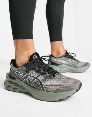 Asics Running Novablast 2 trainers in olive green