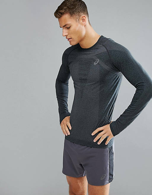 Asics Running seamless compression long sleeve top in black 134605-0904