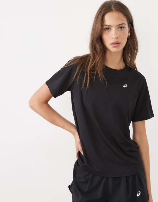 Asics running t-shirt in black, 2 of 4