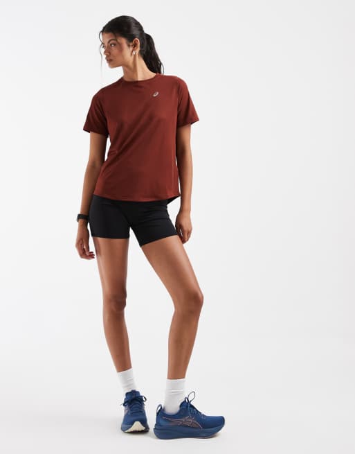 ASICS running t-shirt in burnt red, 3 of 4