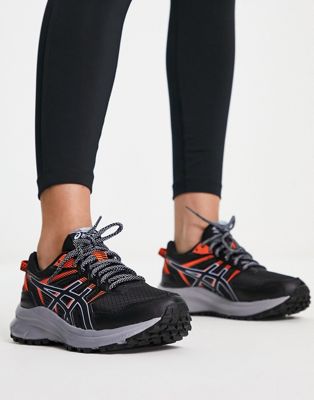 Asics Running Trail Scout 2 trainers in black and orange  - ASOS Price Checker